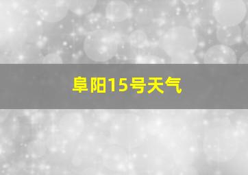 阜阳15号天气