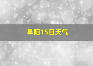 阜阳15日天气