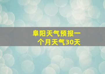 阜阳天气预报一个月天气30天