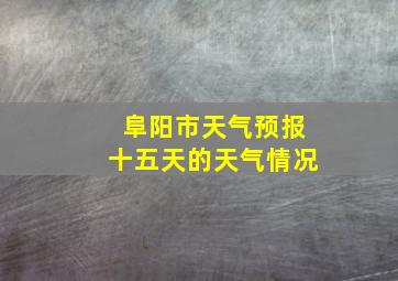 阜阳市天气预报十五天的天气情况