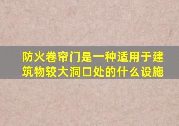 防火卷帘门是一种适用于建筑物较大洞口处的什么设施