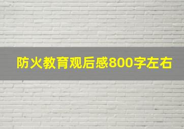 防火教育观后感800字左右