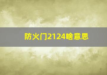 防火门2124啥意思