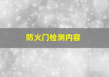 防火门检测内容