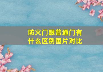 防火门跟普通门有什么区别图片对比