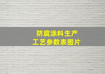 防腐涂料生产工艺参数表图片