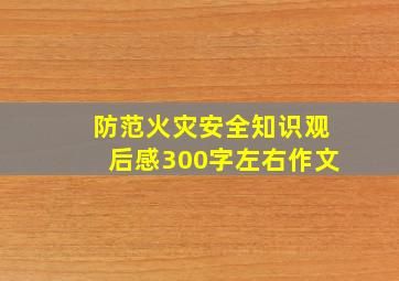 防范火灾安全知识观后感300字左右作文