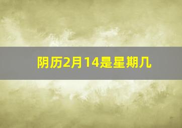 阴历2月14是星期几