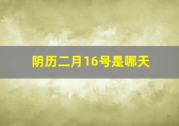 阴历二月16号是哪天