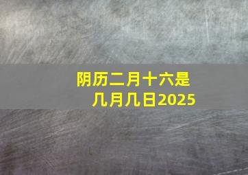 阴历二月十六是几月几日2025