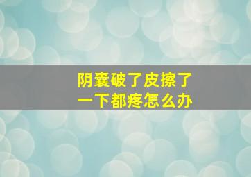 阴囊破了皮擦了一下都疼怎么办