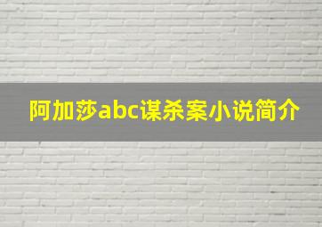 阿加莎abc谋杀案小说简介