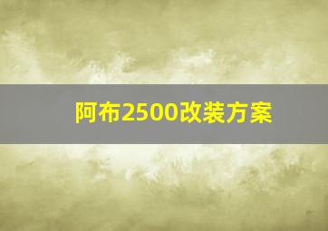 阿布2500改装方案