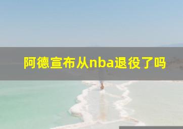 阿德宣布从nba退役了吗