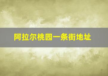 阿拉尔桃园一条街地址