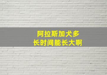 阿拉斯加犬多长时间能长大啊