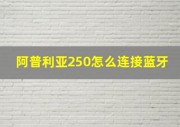 阿普利亚250怎么连接蓝牙