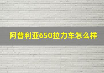 阿普利亚650拉力车怎么样