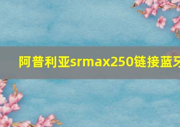 阿普利亚srmax250链接蓝牙