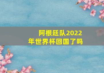 阿根廷队2022年世界杯回国了吗