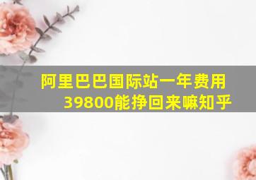 阿里巴巴国际站一年费用39800能挣回来嘛知乎