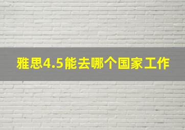 雅思4.5能去哪个国家工作