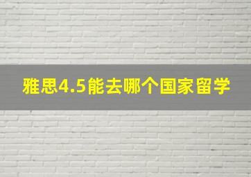 雅思4.5能去哪个国家留学