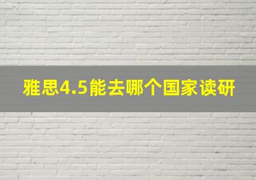 雅思4.5能去哪个国家读研