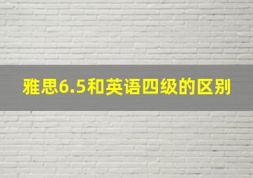 雅思6.5和英语四级的区别