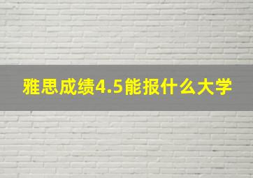 雅思成绩4.5能报什么大学