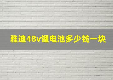 雅迪48v锂电池多少钱一块