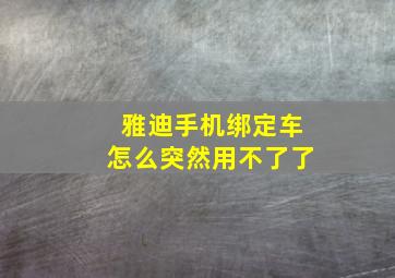 雅迪手机绑定车怎么突然用不了了