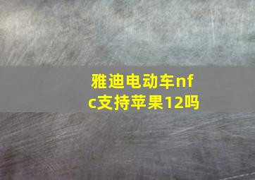 雅迪电动车nfc支持苹果12吗