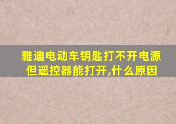 雅迪电动车钥匙打不开电源但遥控器能打开,什么原因