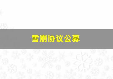 雪崩协议公募