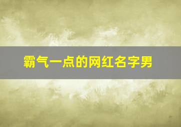 霸气一点的网红名字男