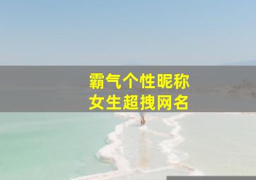 霸气个性昵称女生超拽网名