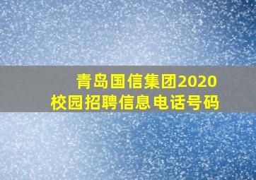 青岛国信集团2020校园招聘信息电话号码