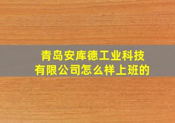 青岛安库德工业科技有限公司怎么样上班的