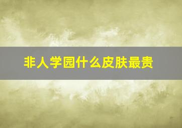 非人学园什么皮肤最贵