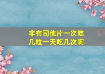 非布司他片一次吃几粒一天吃几次啊