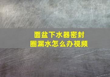 面盆下水器密封圈漏水怎么办视频