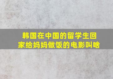 韩国在中国的留学生回家给妈妈做饭的电影叫啥