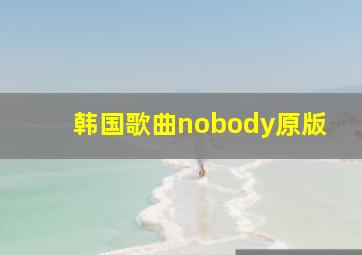 韩国歌曲nobody原版