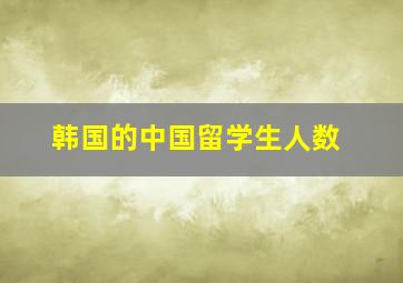 韩国的中国留学生人数