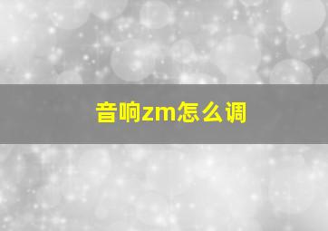 音响zm怎么调