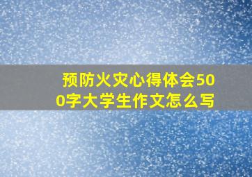 预防火灾心得体会500字大学生作文怎么写