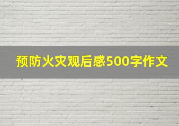 预防火灾观后感500字作文