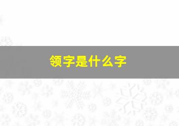 领字是什么字