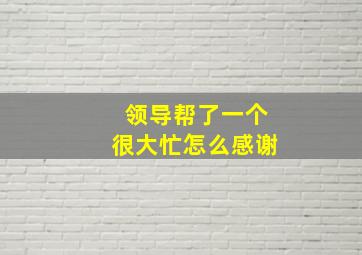 领导帮了一个很大忙怎么感谢